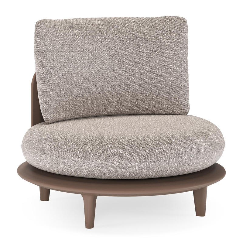 Bomero loungestoel in taupe aluminium met wander granite all weather sunbrella® luxe kussen