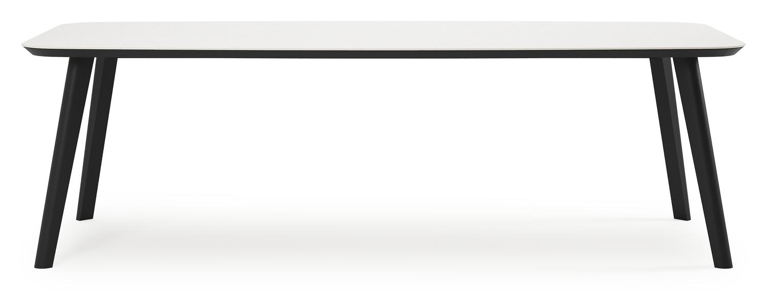 Mosa tuinset in zwart aluminium en topo minerale sintered stone met 6 Gerona tuinstoelen