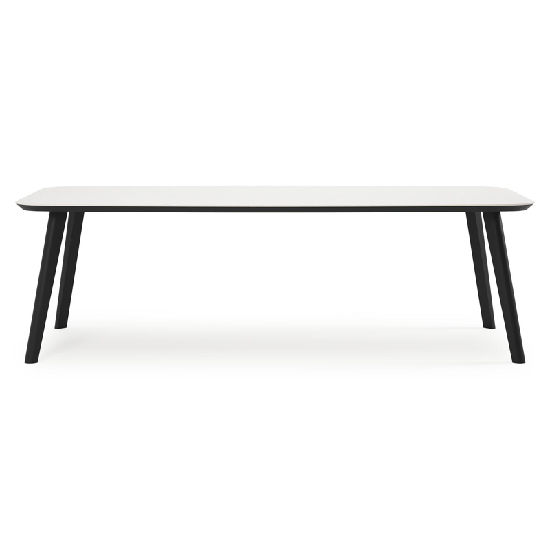 Mosa tuinset in zwart aluminium en topo minerale sintered stone met 6 Gerona tuinstoelen