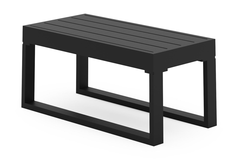 Caldela bijzettafel in zwart aluminium - L 70 x B 34 x H 30 cm