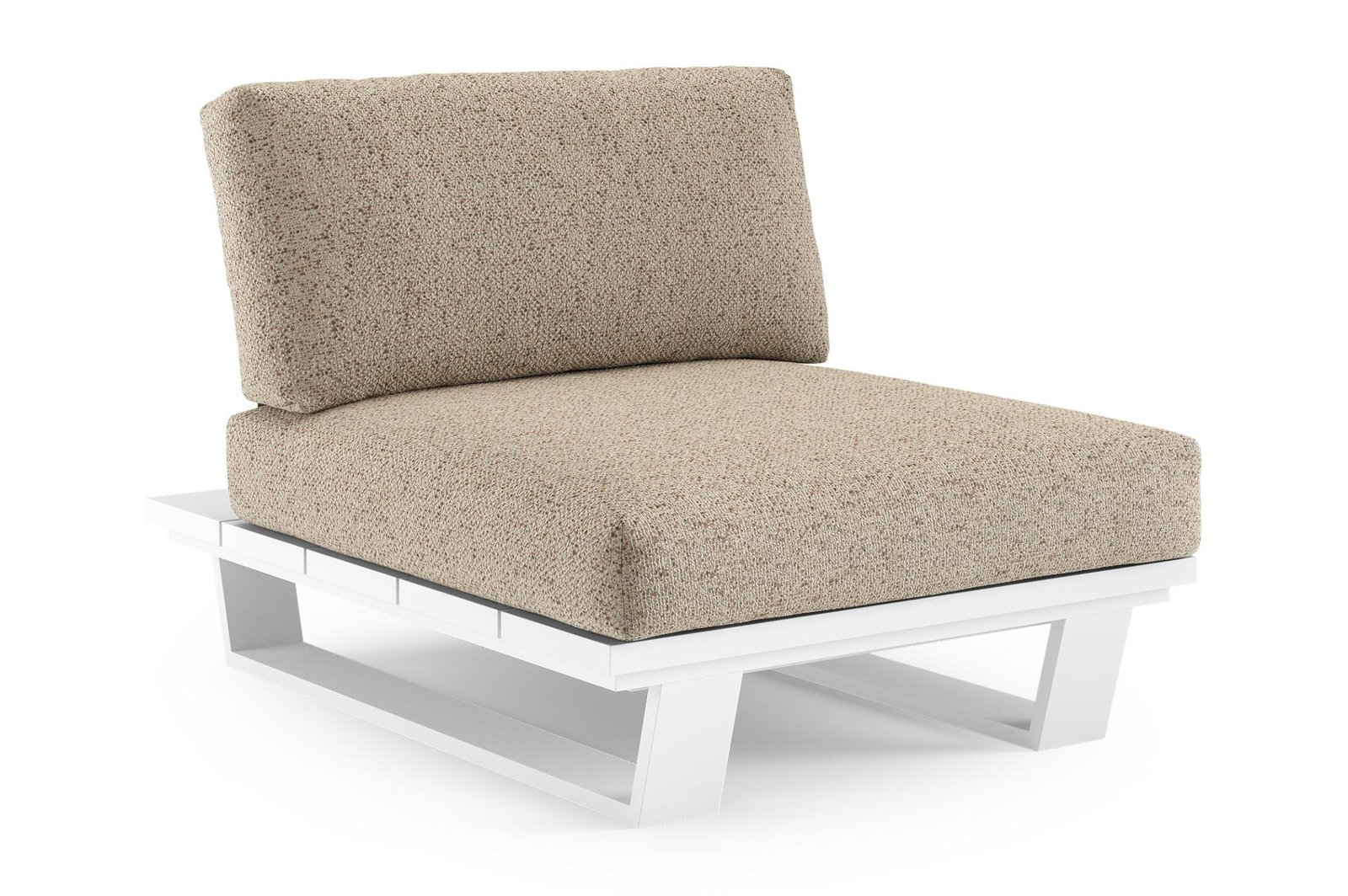 Pagino loungestoel in wit aluminium met bora jungle all weather cosytica kussen