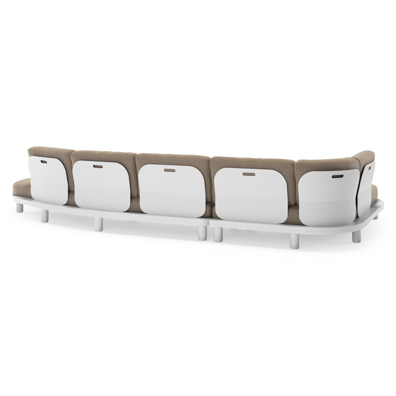 Salon de jardin d'angle Donato en aluminium blanc et coussins en all weather solica Firenze Earth