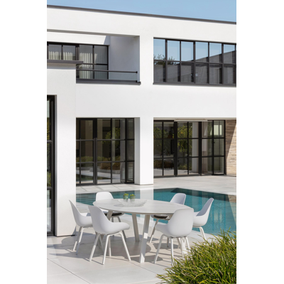 Chaise de jardin Cela in aluminium blanc et matière synthétique blanc