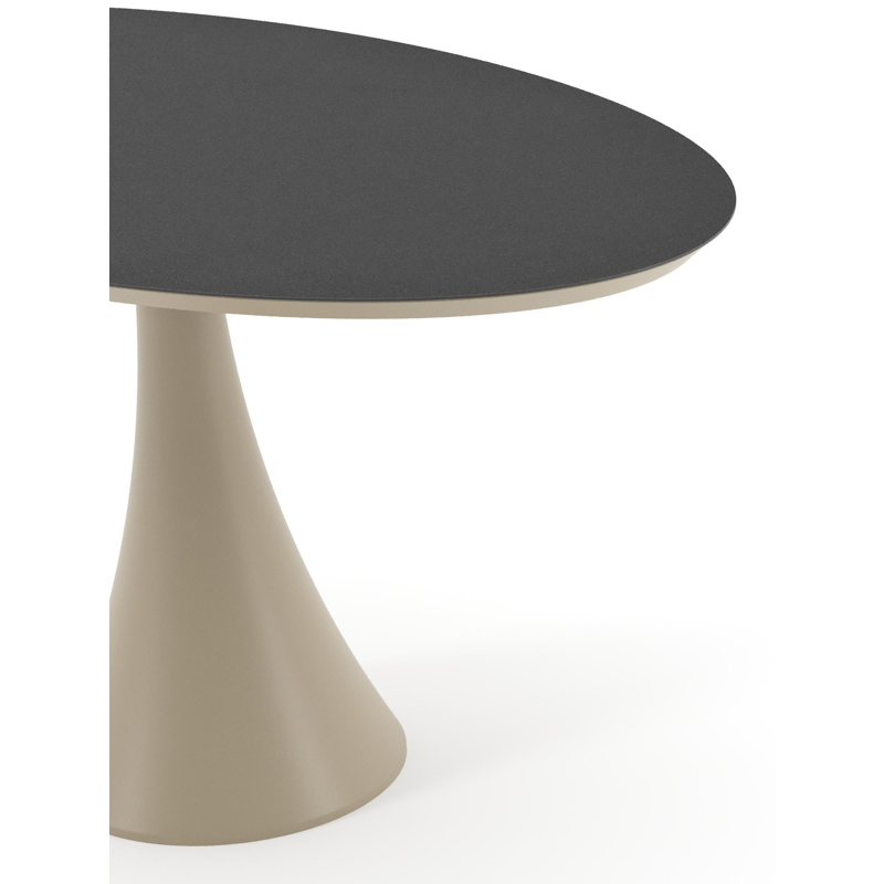 Fano tuintafel ovaal in beige aluminium en volkeramiek Nero Black - L 140 x B 80 x H 74.5 cm