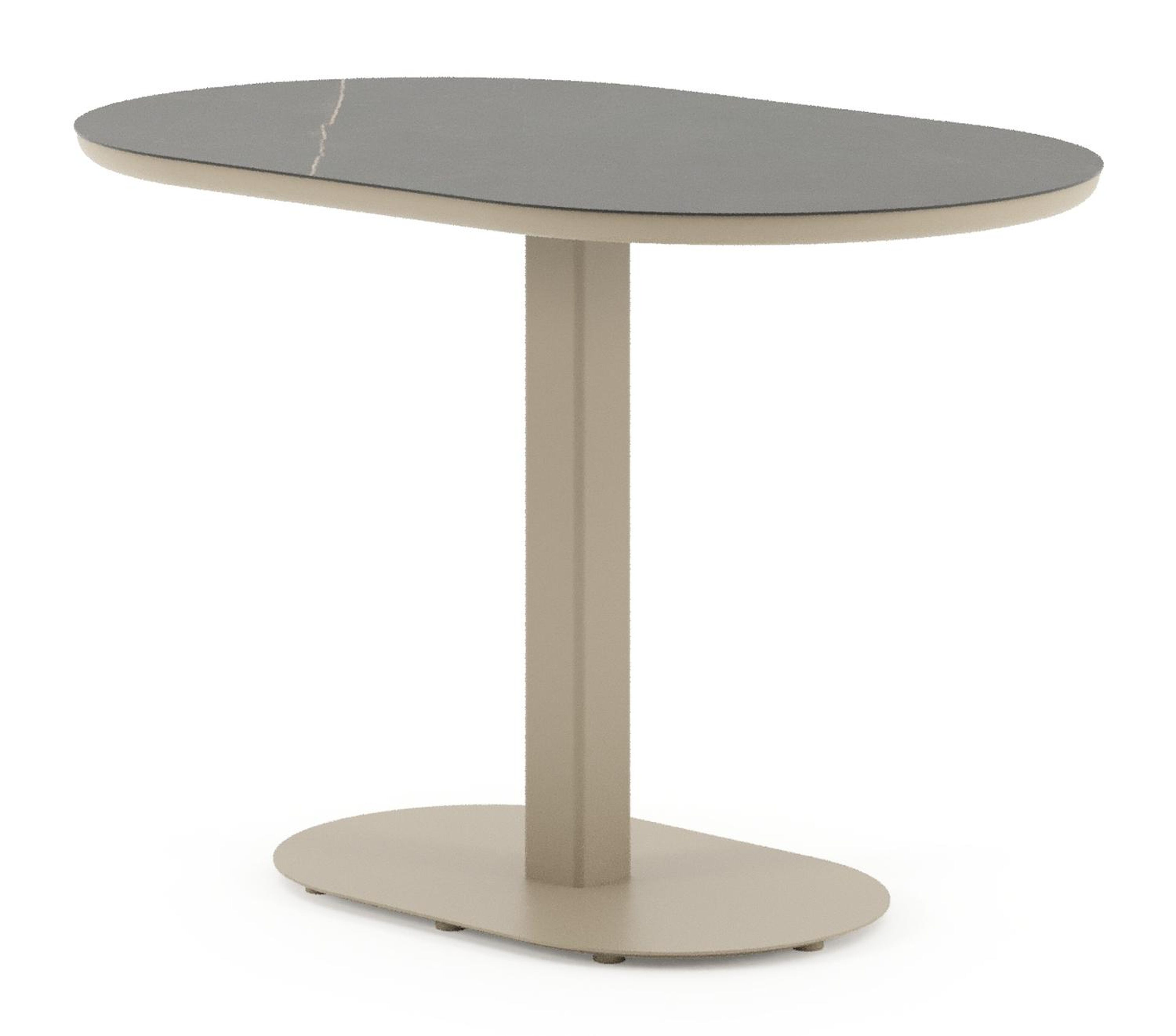 Teramo kantelbare tuintafel bombo in beige aluminium en volkeramiek Calatorao - L 110 x B 70 x H 74 cm