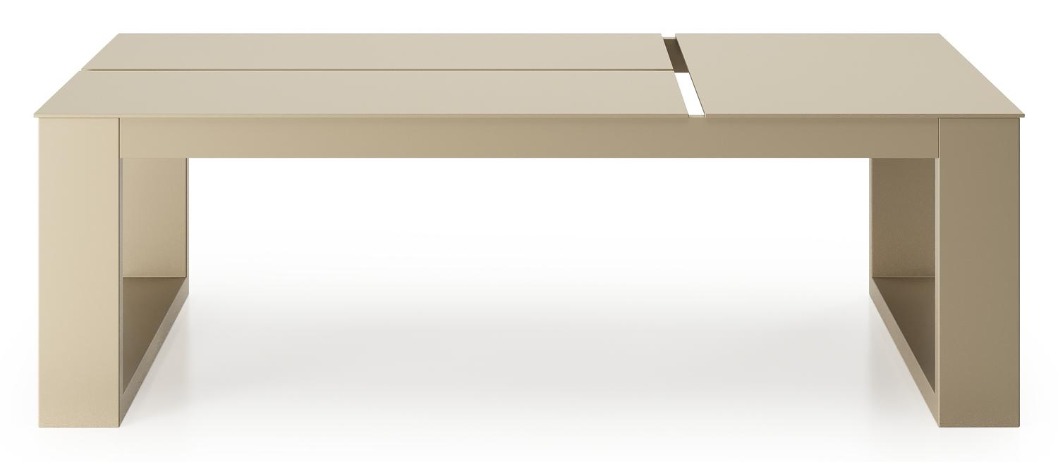 Verato loungetafel in beige aluminium - L 120 x B 80 x H 39,5 cm