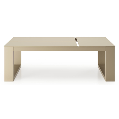 Verato loungetafel in beige aluminium - L 120 x B 80 x H 39,5 cm