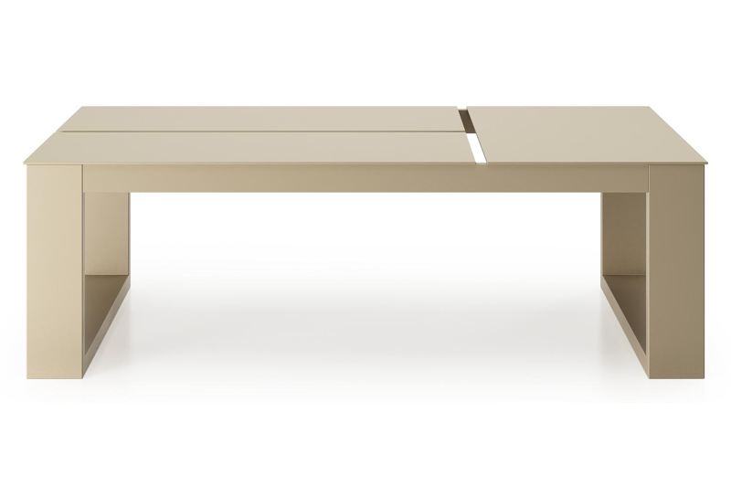 Verato loungetafel in beige aluminium - L 120 x B 80 x H 39,5 cm