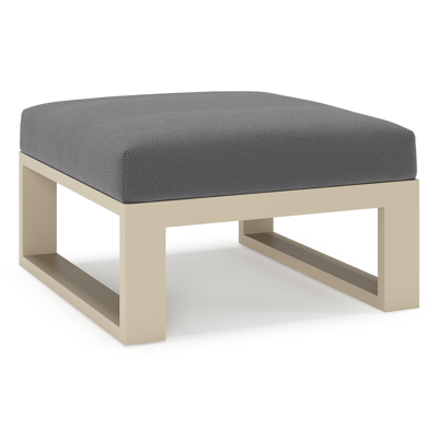 Verato poef in beige aluminium met lopi shadow all weather sunbrella® luxe kussen