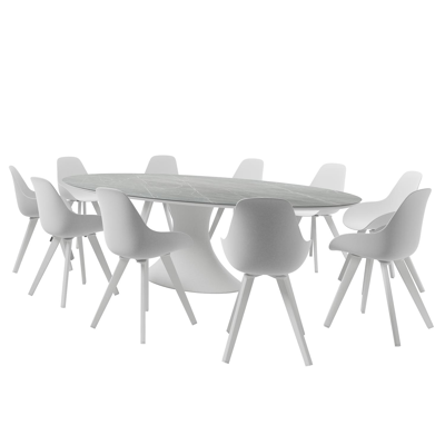 Mesa tuinstoel in wit aluminium en wit kunststof