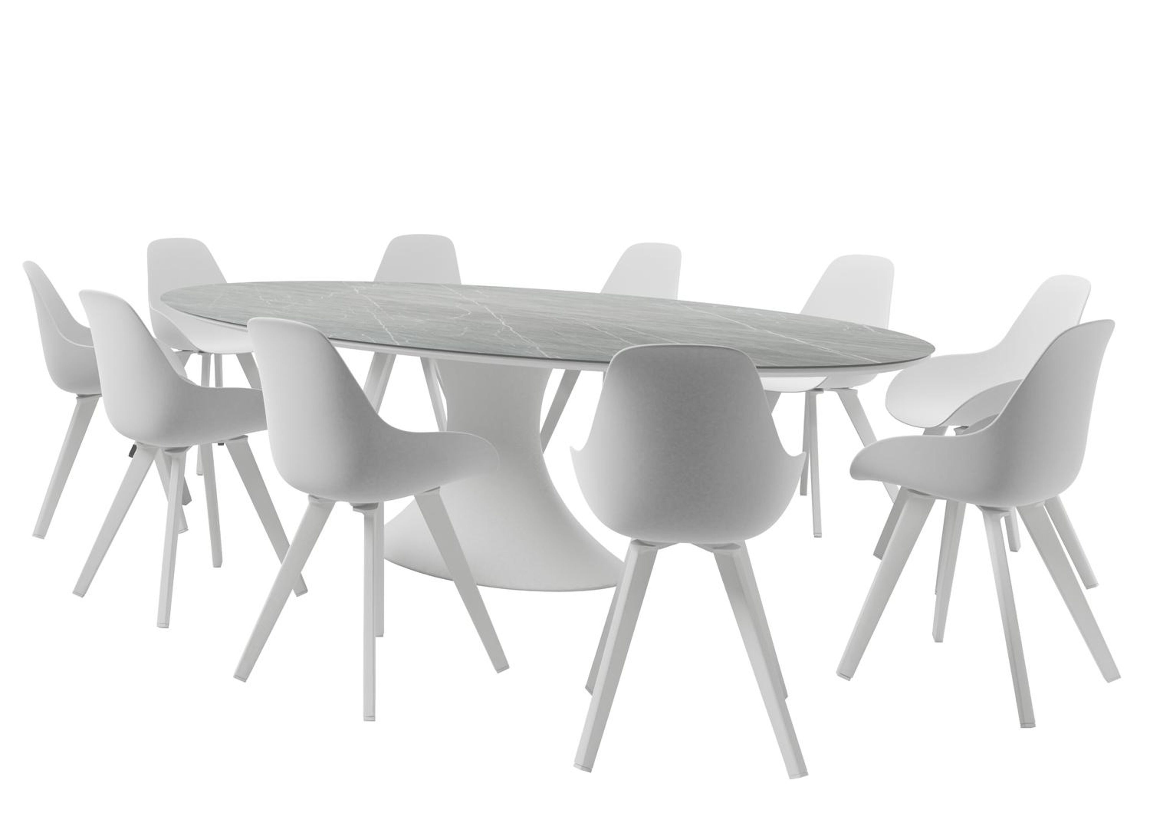 Mesa tuinstoel in wit aluminium en wit kunststof