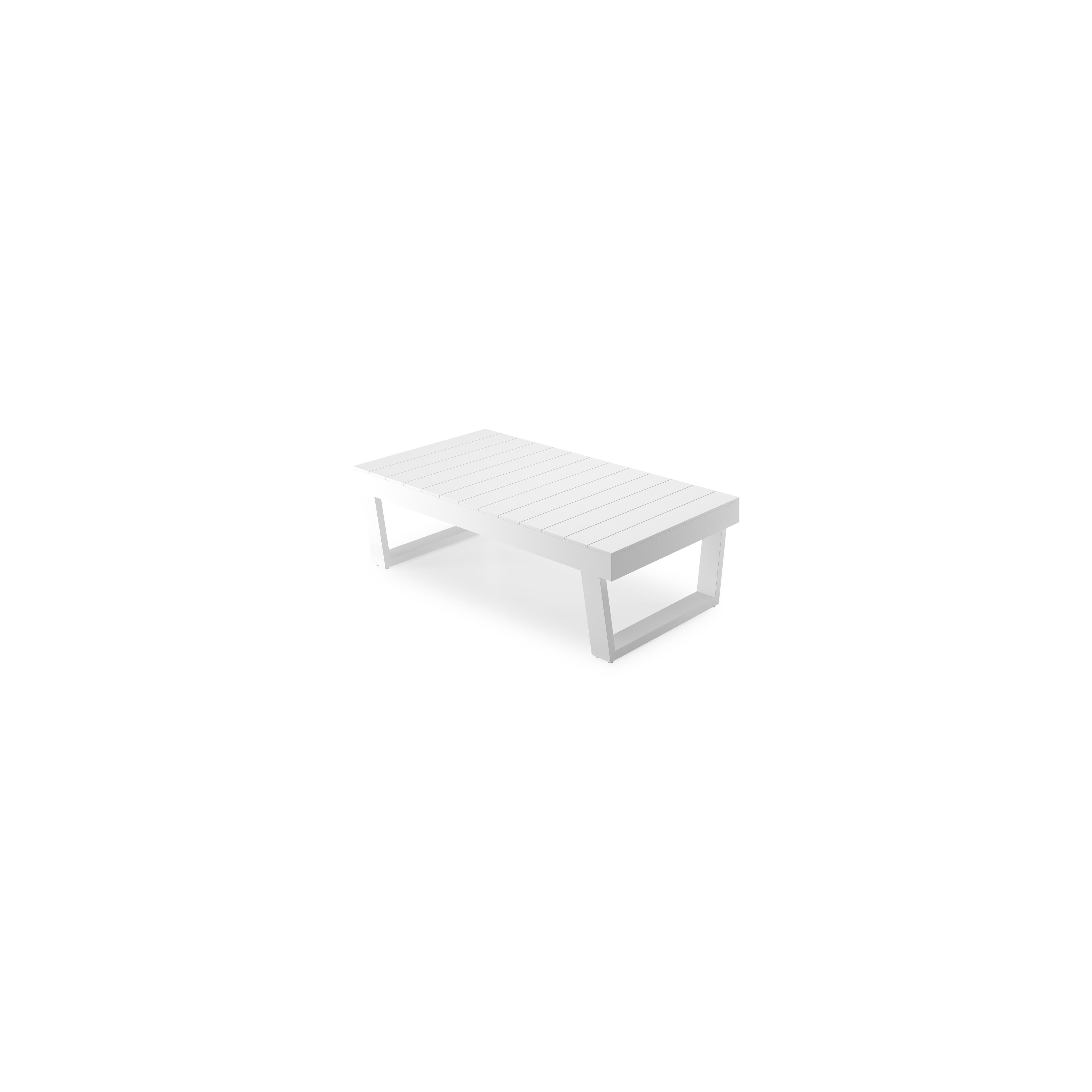 Modica loungetafel in wit aluminium - L 130 x B 72 x H 38 cm
