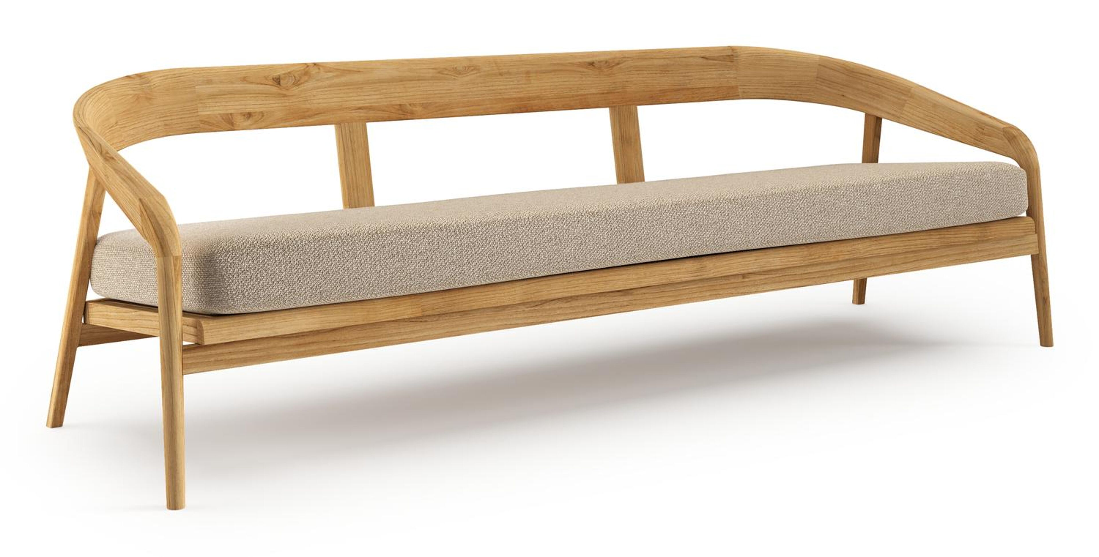 Lacrima loungebank in teak met madagascar oak all weather Cosytica kussen