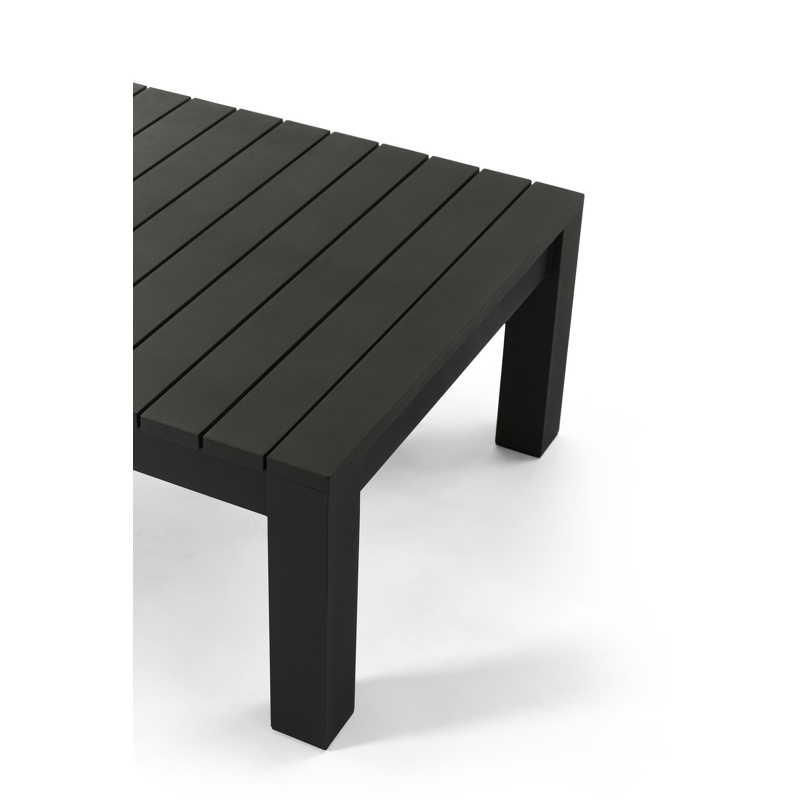 Occaro loungehoek in zwart aluminium met grijs weather+ softtouch kussens en loungetafel