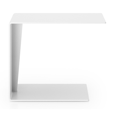 Table d'appoint Tufo en aluminium blanc - Lg 35 x larg. 47 x H 38,5 cm