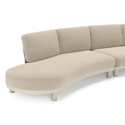 Donato loungehoek in beige aluminium met all weather cosytica Marbella Beige kussen