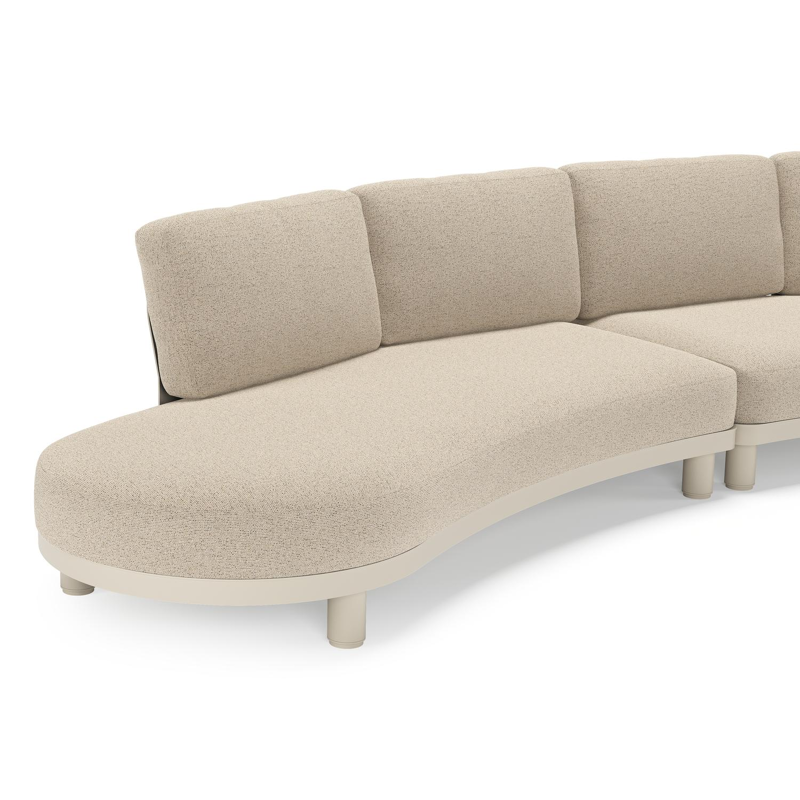 Donato loungehoek in beige aluminium met all weather cosytica Marbella Beige kussen