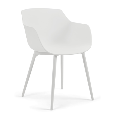 Bahia tuinset in wit aluminium en polywood tafelblad met 6 Paco tuinstoelen