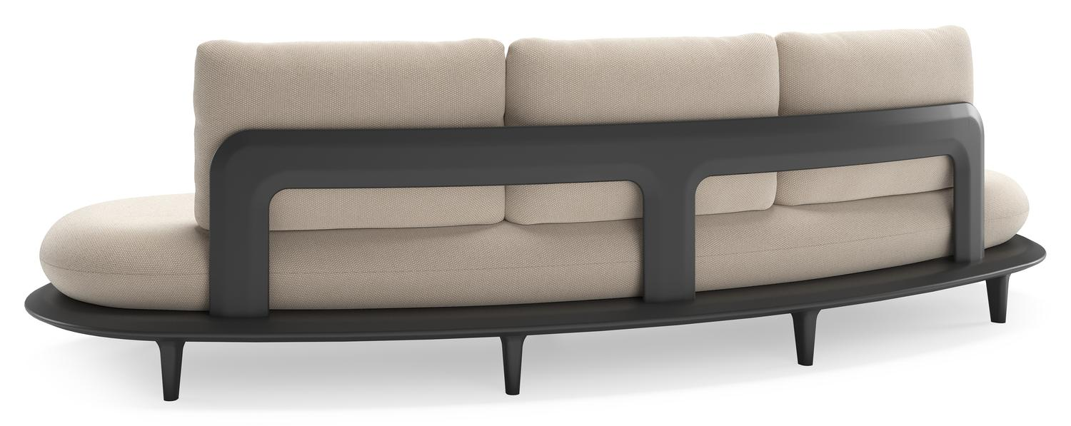 Salon de jardin Bomero en aluminium noir et coussins en all weather sunbrella® luxe lopi antique