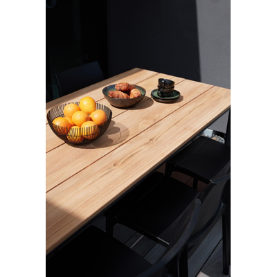 Chaise de jardin empilable Maya noire - matière synthétique