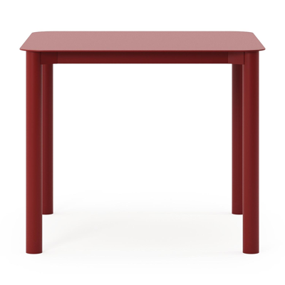 Orso tuintafel afgerond vierkant in rood aluminium - L 90 x B 90 x H 75 cm
