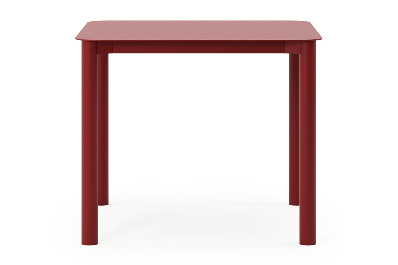 Orso tuintafel afgerond vierkant in rood aluminium - L 90 x B 90 x H 75 cm