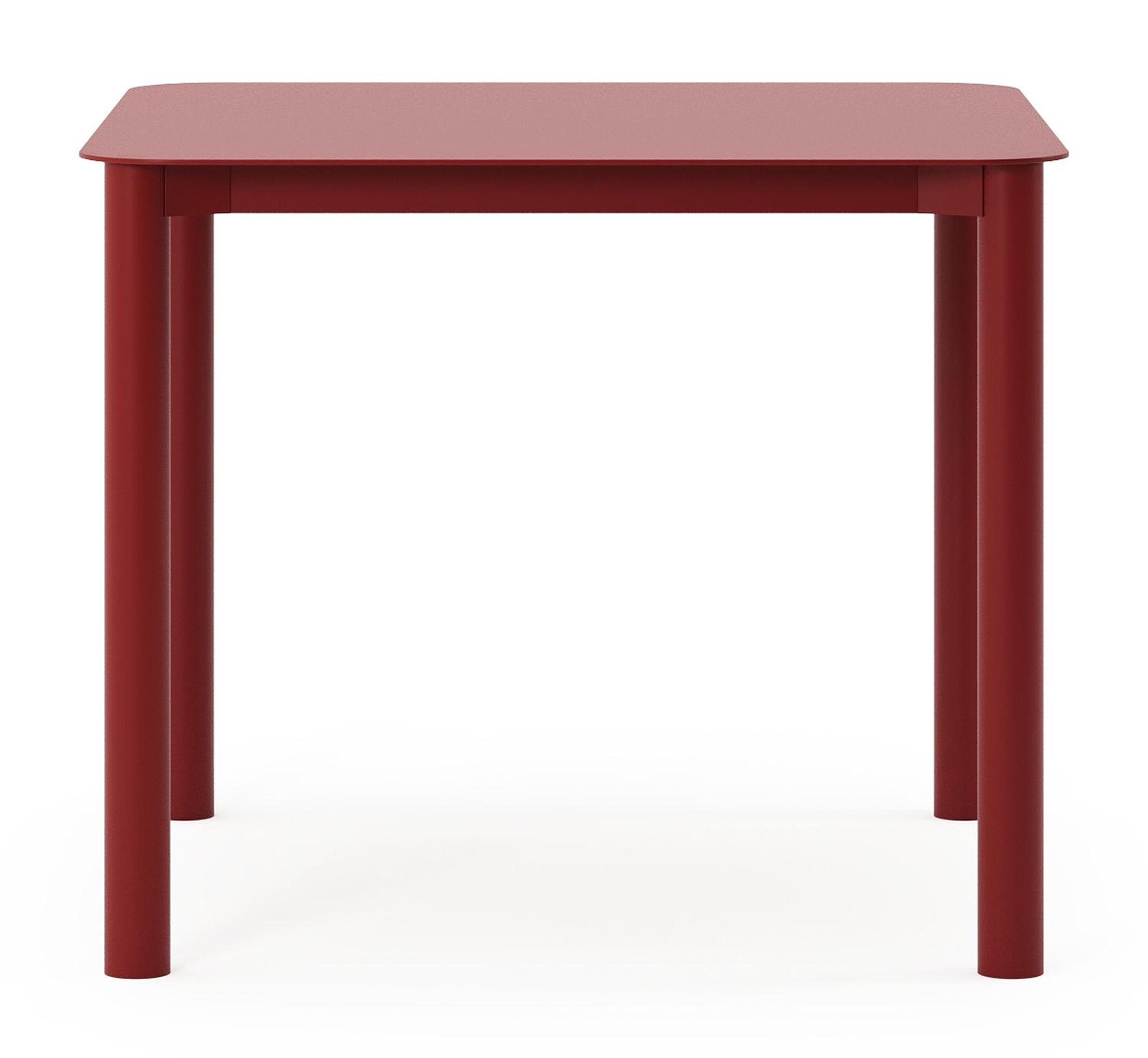 Table de jardin Orso carré arrondi en aluminium ruby - Lg. 90 x Lrg. 90 x Haut. 75 cm