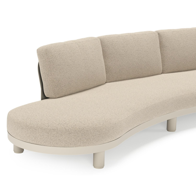 Donato loungebank in beige aluminium met all weather cosytica Marbella Beige kussen