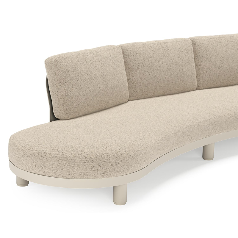 Donato loungebank in beige aluminium met all weather cosytica Marbella Beige kussen