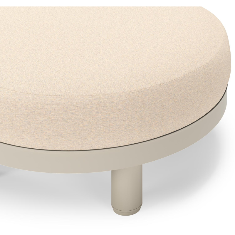 Donato lounge poef in beige aluminium met all weather sunbrella® luxe Heritage Papyrus kussen