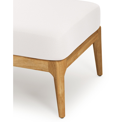 Pouf Orso en teck et coussins en all weather sunbrella® luxe Savane Whisper