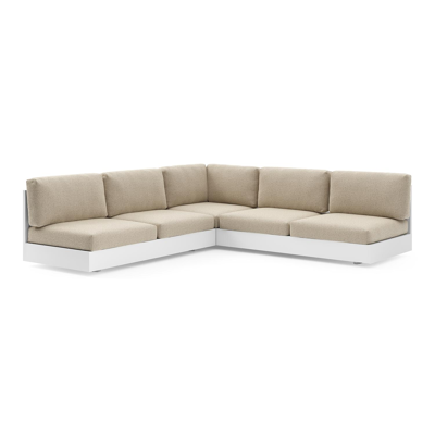 Como loungehoek in wit aluminium met bora forest all weather cosytica kussen