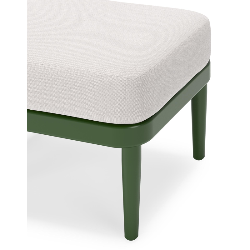 Orso poef in groen aluminium met Savane Whisper all weather sunbrella® luxe kussen