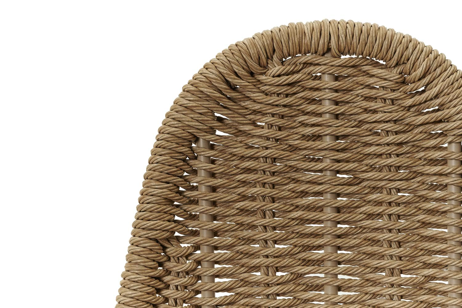 Chaise de bar Pagino in aluminium blanc et résine tressée naturel