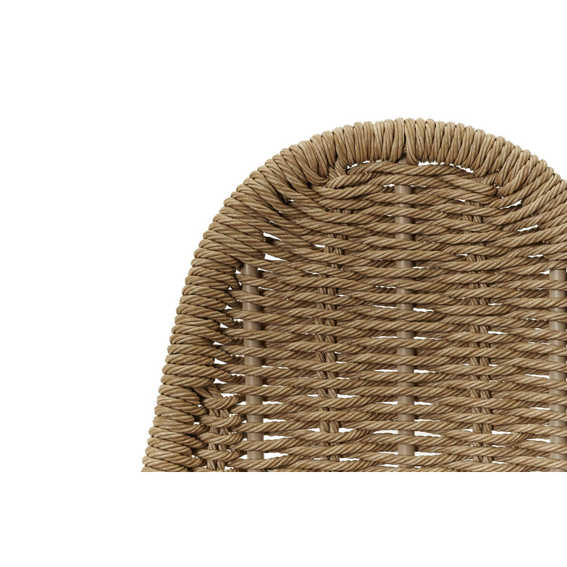 Pagino barstoel in wit aluminium en naturel wicker
