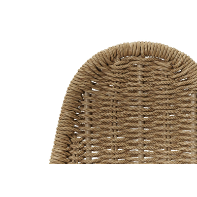 Pagino barstoel in wit aluminium en naturel wicker