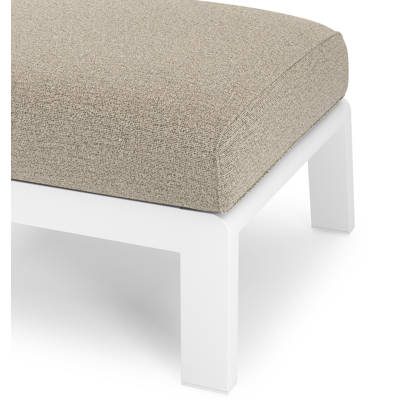 Cosenzo poef in wit aluminium met catania beige all weather cosytica kussen
