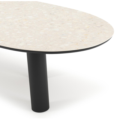 Organo tuintafel organisch in zwart aluminium en volkeramiek Retrostone - L 280 x B 120 x H 74 cm