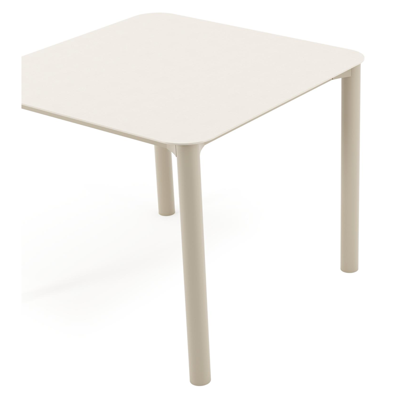 Orso tuintafel afgerond vierkant in beige aluminium en volkeramiek beige - L 90 x B 90 x H 75 cm