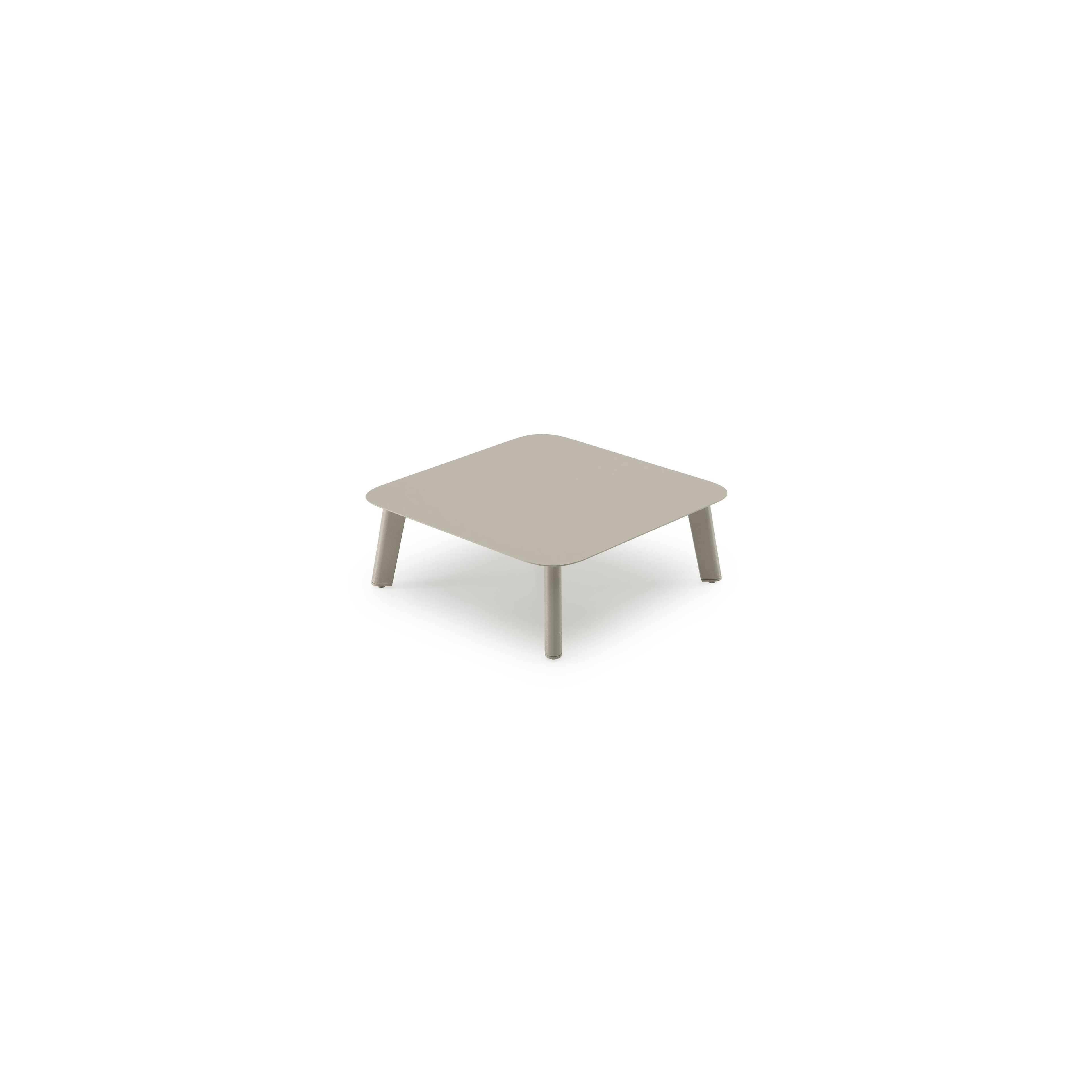 Mosa loungetafel in beige aluminium - Lg. 64 x Lrg. 64 x Haut. 21 cm