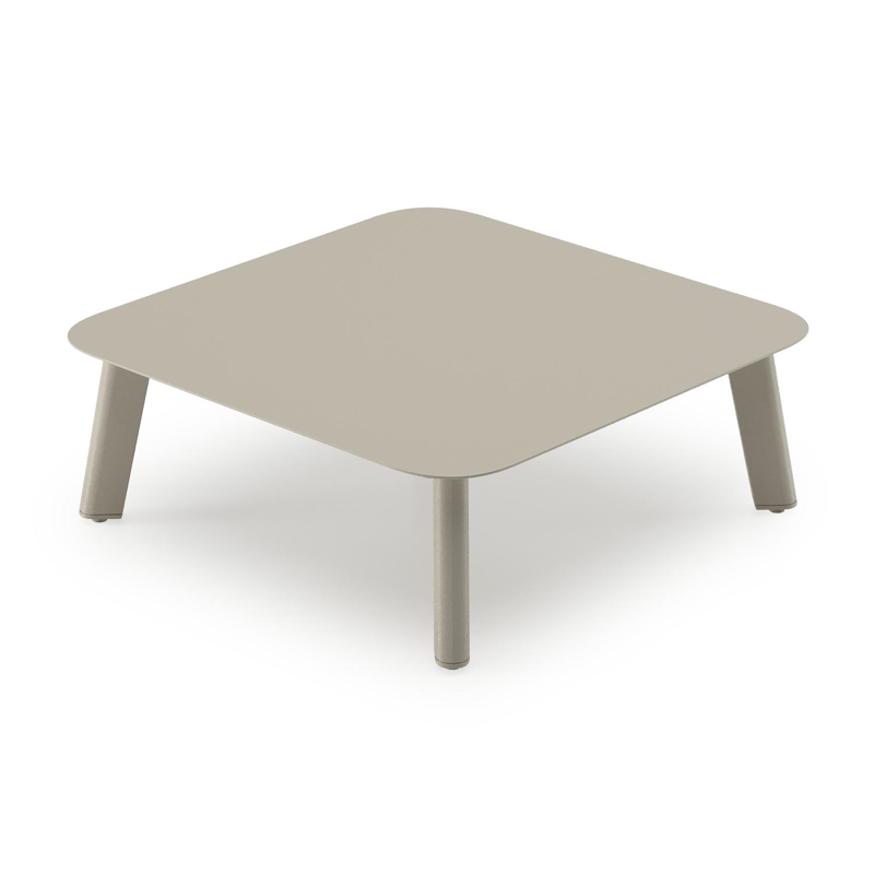 Mosa loungetafel in beige aluminium - Lg. 64 x Lrg. 64 x Haut. 21 cm