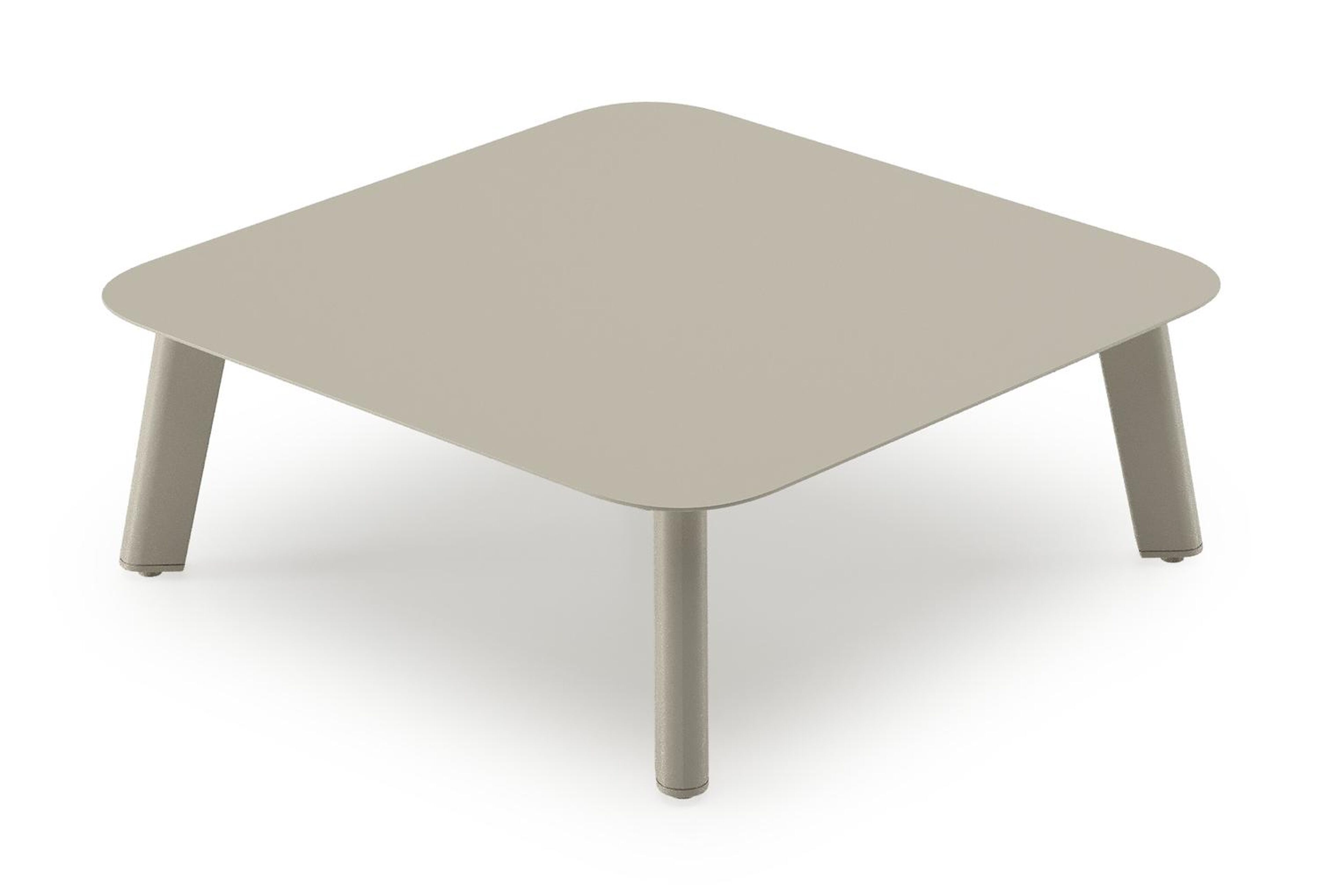 Mosa loungetafel in beige aluminium - L 64 x B 64 x H 21 cm