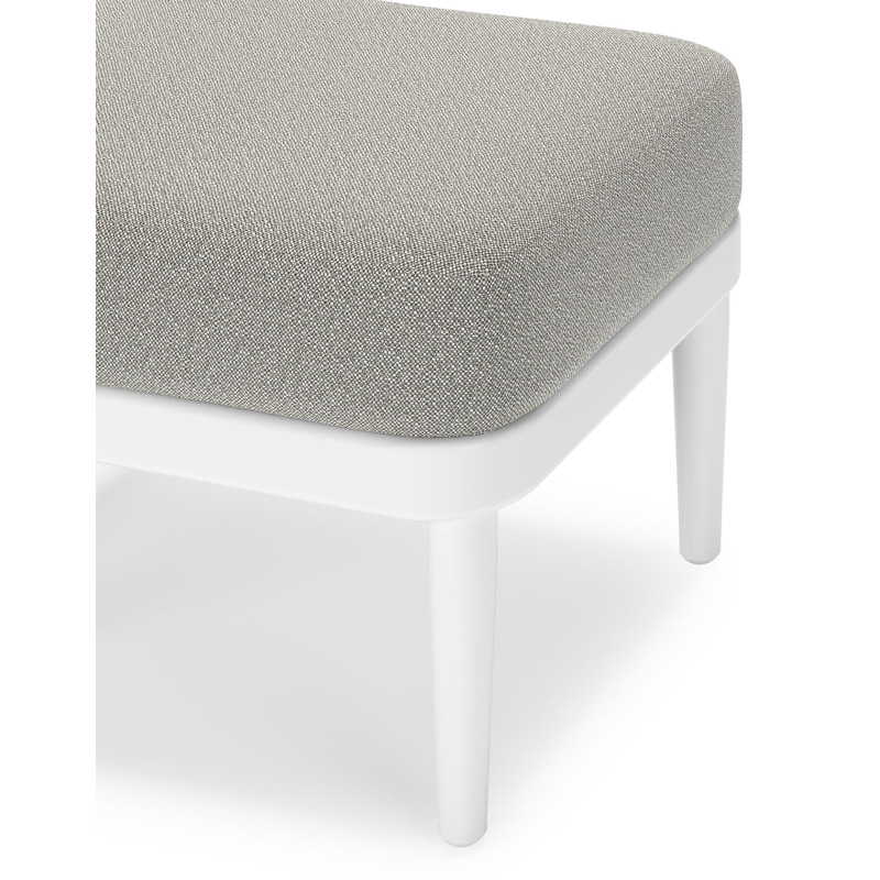 Pouf Orso en aluminium blanc et coussins en all weather sunbrella® luxe Savane Tunder
