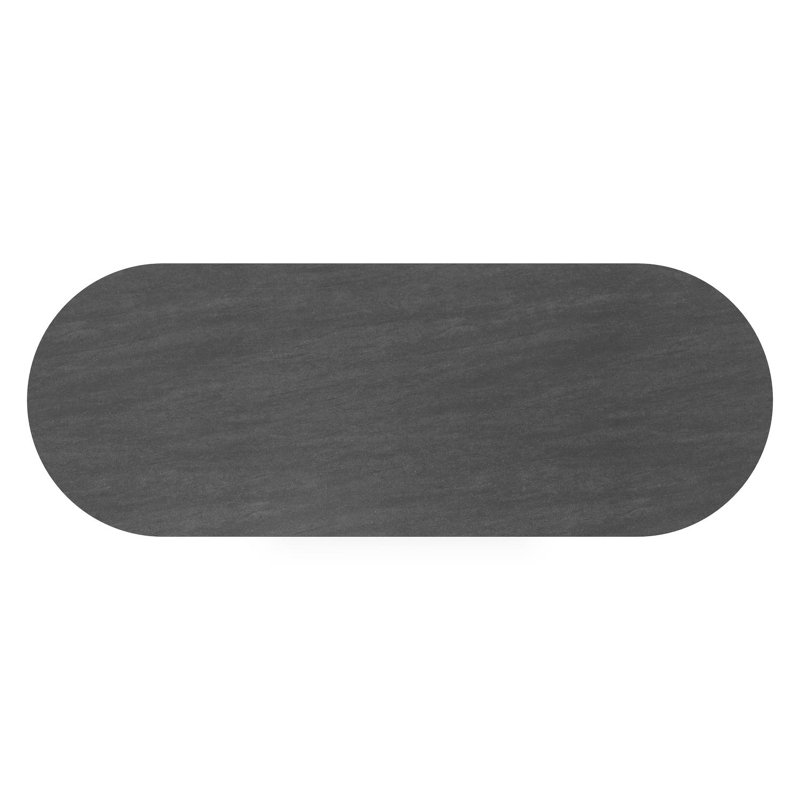 Organo tuintafel ovaal in zwart aluminium en volkeramiek  basalt black - L 300 x B 110 x H 74 cm