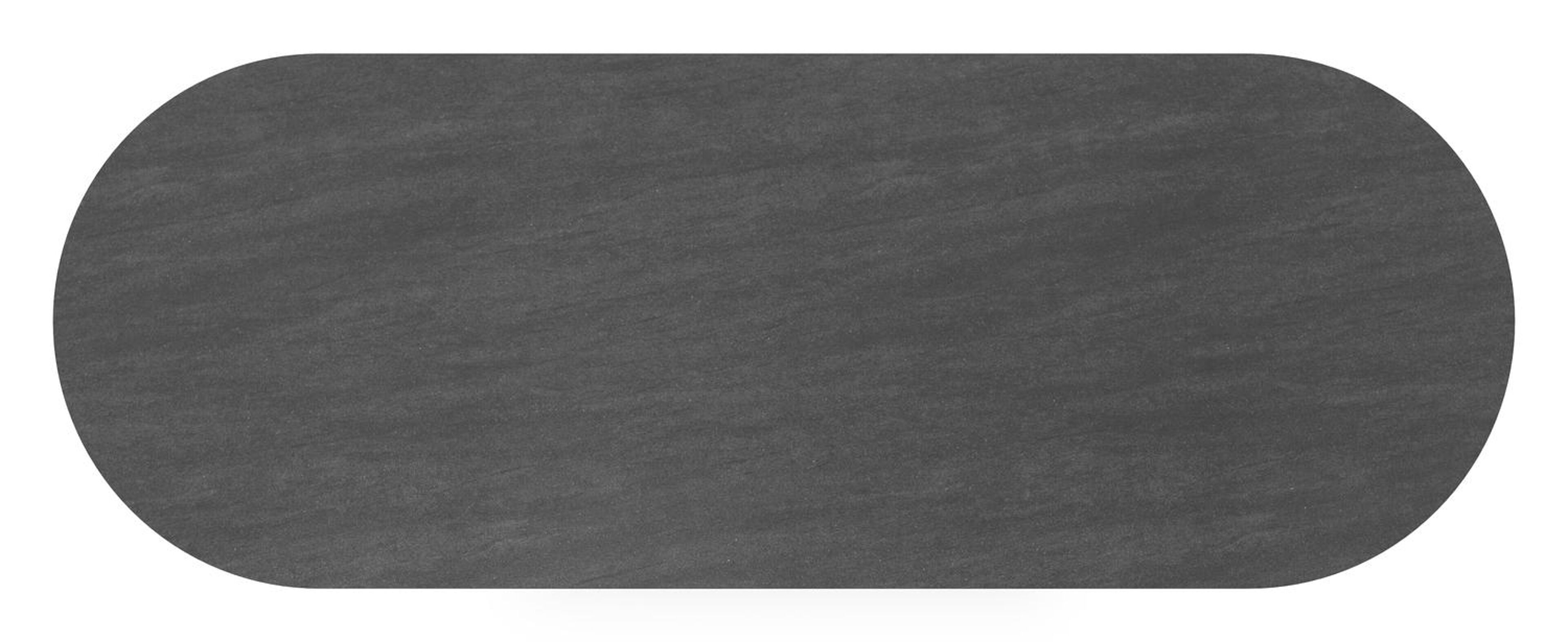 Organo tuintafel ovaal in zwart aluminium en volkeramiek  basalt black - L 300 x B 110 x H 74 cm