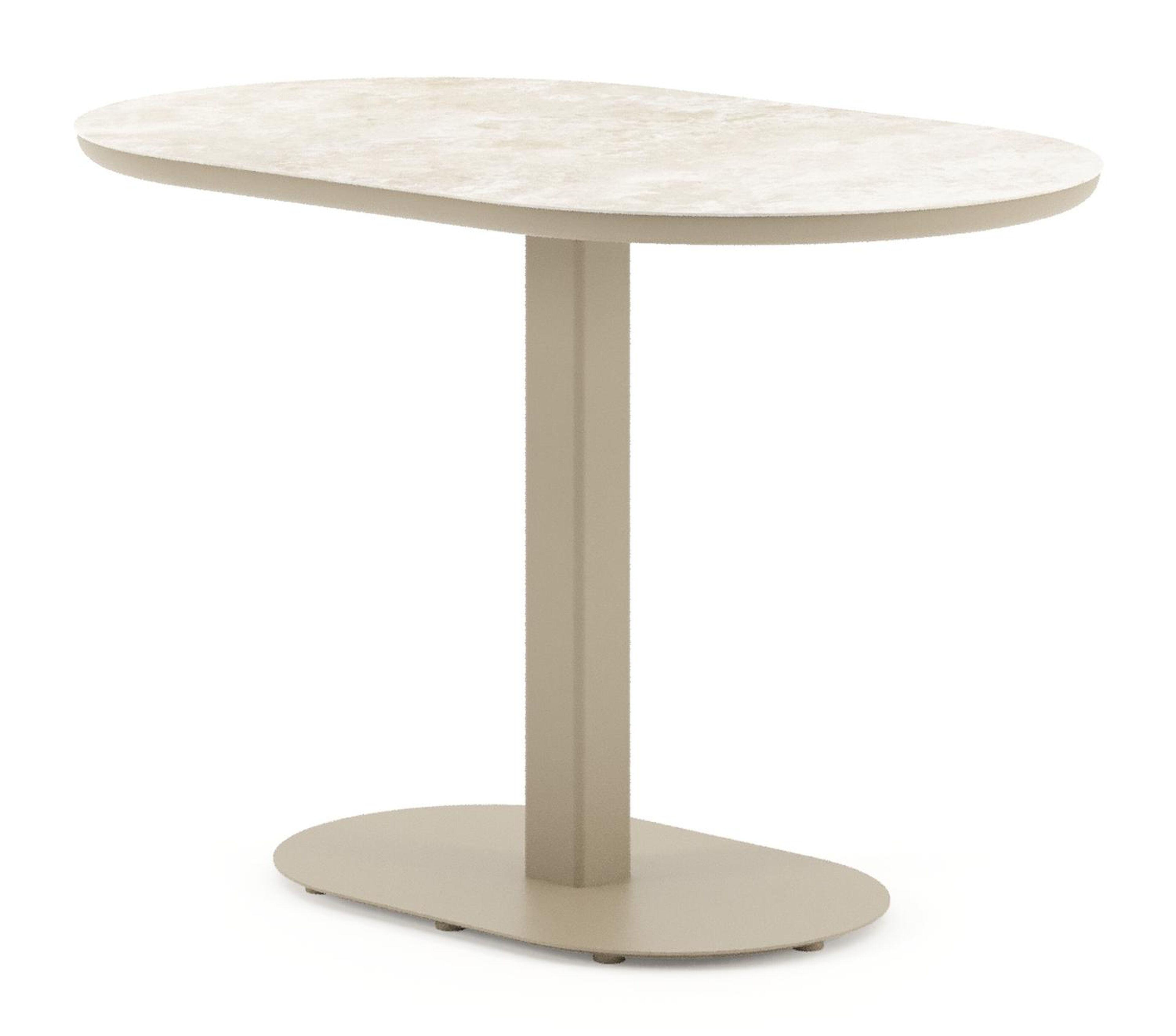 Teramo kantelbare tuintafel bombo in beige aluminium en volkeramiek Rapolano - L 110 x B 70 x H 74 cm