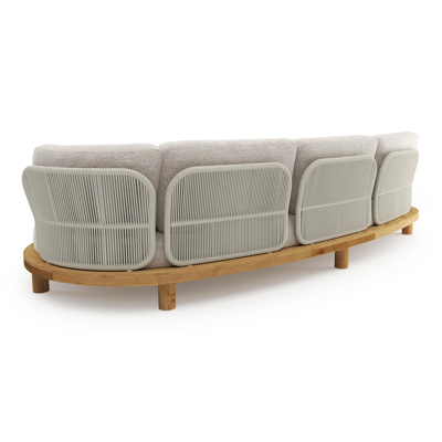 Donato loungebank in teak met tundra sand all weather sunbrella® luxe kussen