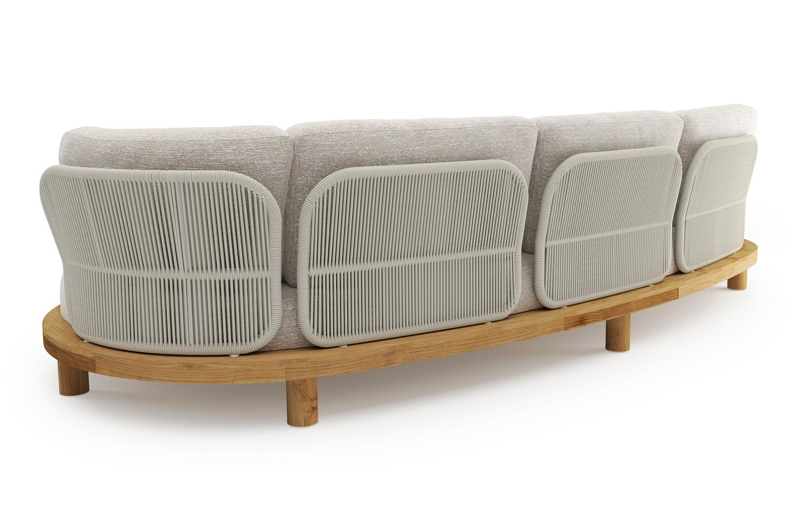 Donato loungebank in teak met tundra sand all weather sunbrella® luxe kussen