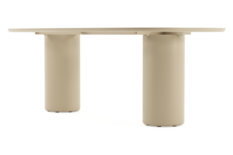 Amico tuintafel bombo in beige aluminium en volkeramiek Taj Mahal - L 210 x B 110 x H 73.5 cm