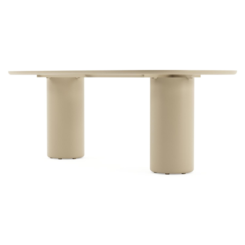 Amico tuintafel bombo in beige aluminium en volkeramiek Rapolano - L 210 x B 110 x H 73.5 cm